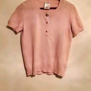 Chanel pink cashmere sweater